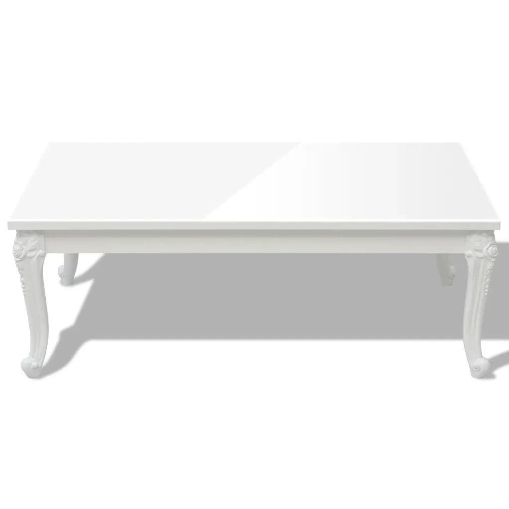 Tavolino da Salotto 115x65x42 cm Bianco Lucido 243381