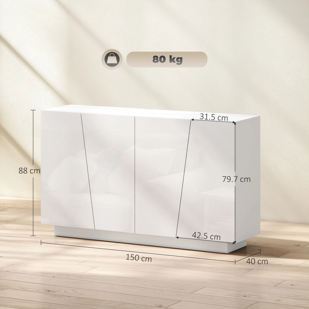 Mobiletto Multiuso 5 Livelli Bianco con Ripiano Regolabile ¨C Minimal ¨C 150x40x88 cm