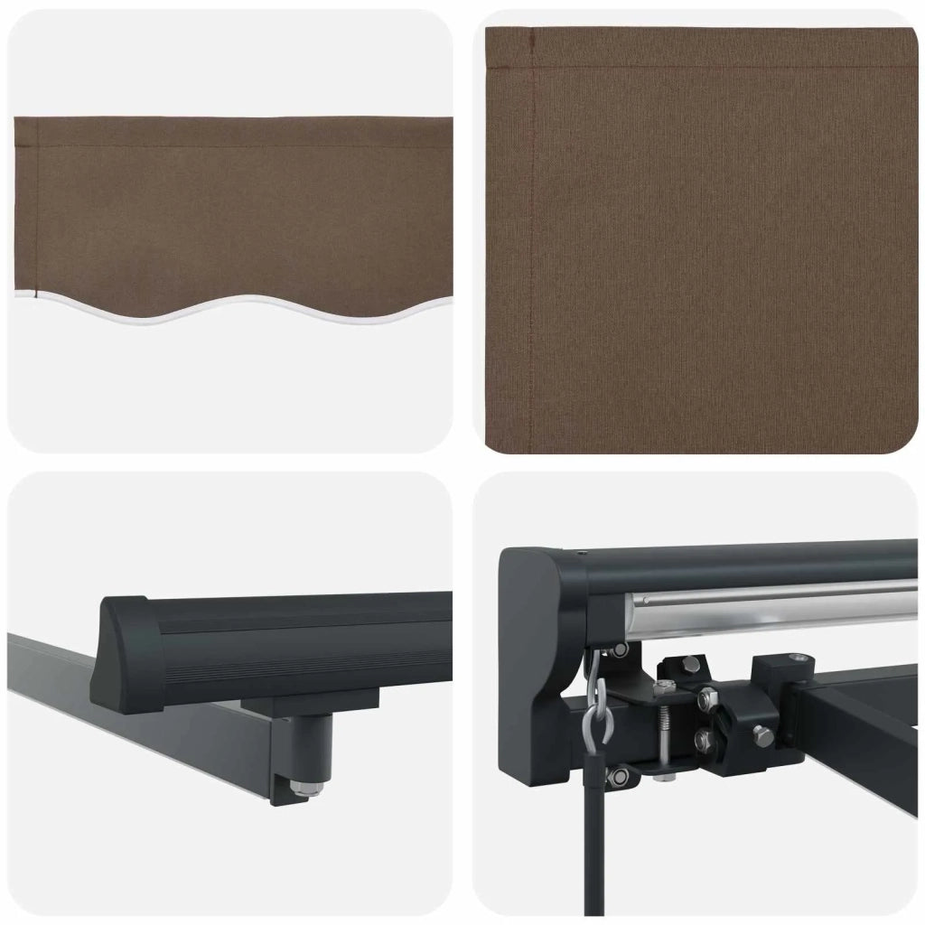 Cornice per Tenda Manuale con LED Tortora 3,5 x 2,5 m 3426005