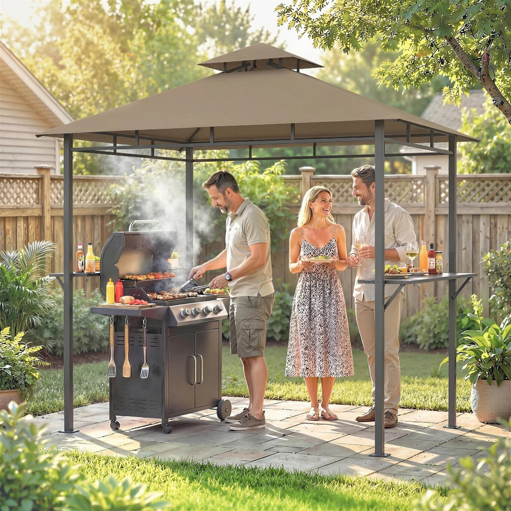 Gazebo Barbecue ¨C Minimal ¨C Marrone 245x146x255cm