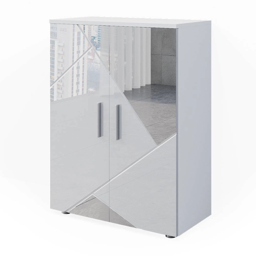 Vicco Mobiletto bagno Bianco lucido con inserti 60 x 81 cm