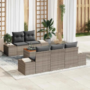 Set Divano da Giardino con cuscino 6 pcs Grigio polyrattan