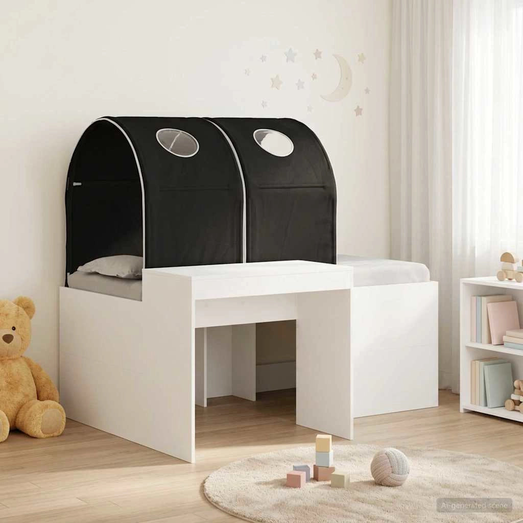 Letto con Tunnel 3 pz Bianco e Nero Legno ingegnerizzato 3423514