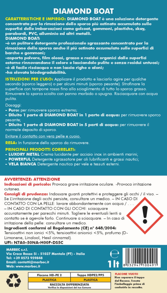 Detergente nautico multiuso DIAMOND BOAT   1LT