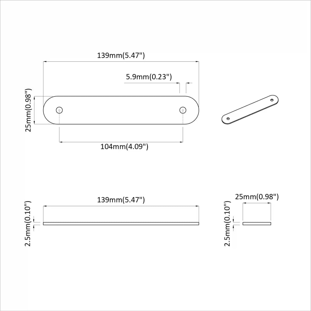 Maniglie per Armadi 2 pcs Marrone 140 x 25 x 2,3 mm PU 864725