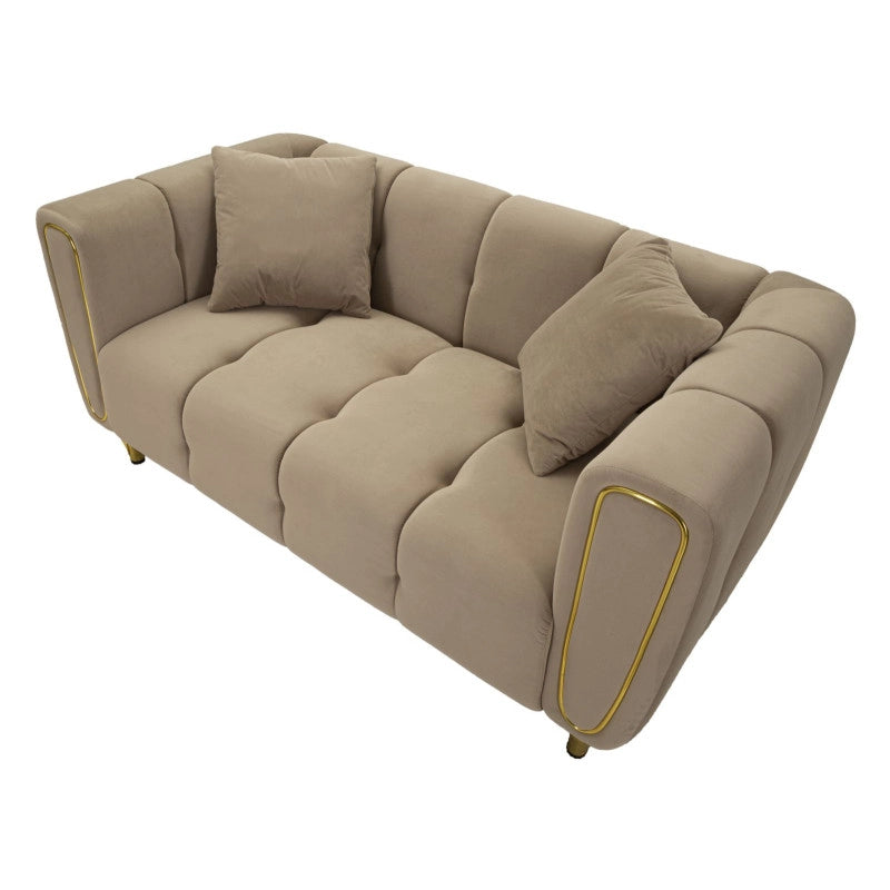 Divano Alma Grigio Con Cuscini cm 155x81x71