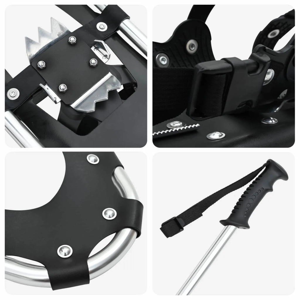 Racchette da neve 3 in 1 con bastoni da trekking Argento e Nero 42021429