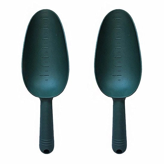 Furono 2 manici per piante in plastica leggera e duratura, per la cura delle piante da giardino, con forma di cazzuola per la rimozione dei rifiuti, colore verde.