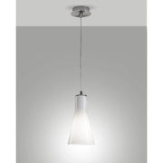 Lampadario Diana Sospensione Cromata 1 Luce Design Metallo Vetro Soffiato