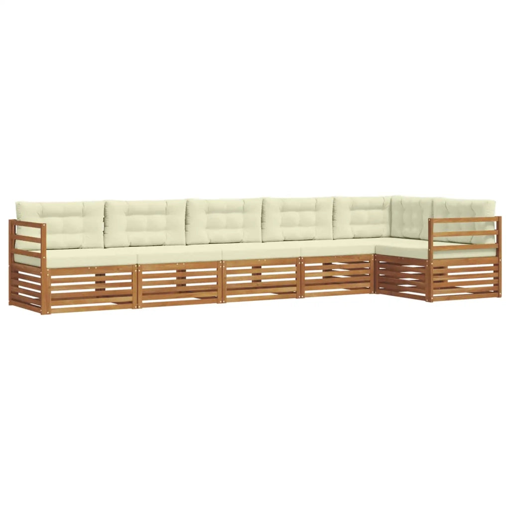 Set di divani da esterno con cuscino 6 pcs Naturale e Crema 3373520