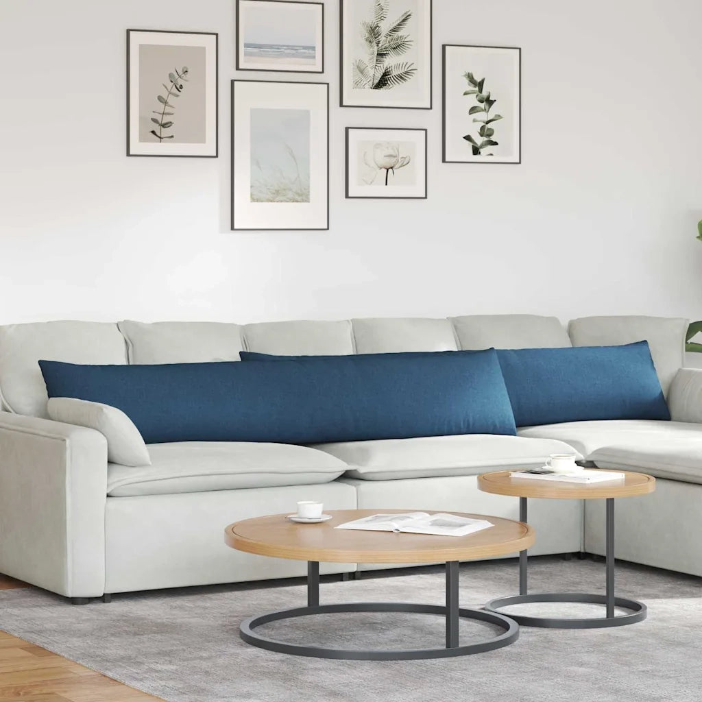 Cuscini da Divano 2 pcs Blu 200 x 40 cm Tessuto 42013876