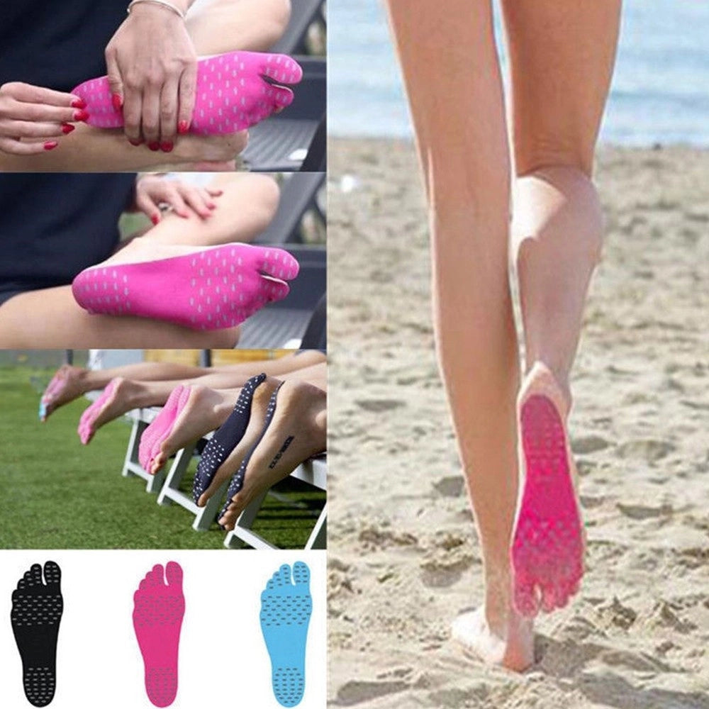 Trade Shop - Solette Nake Fit Estate Mare Sabbia Scogli Suolette Adesivo Protezione Piedi - Azzurro   M (36-39)