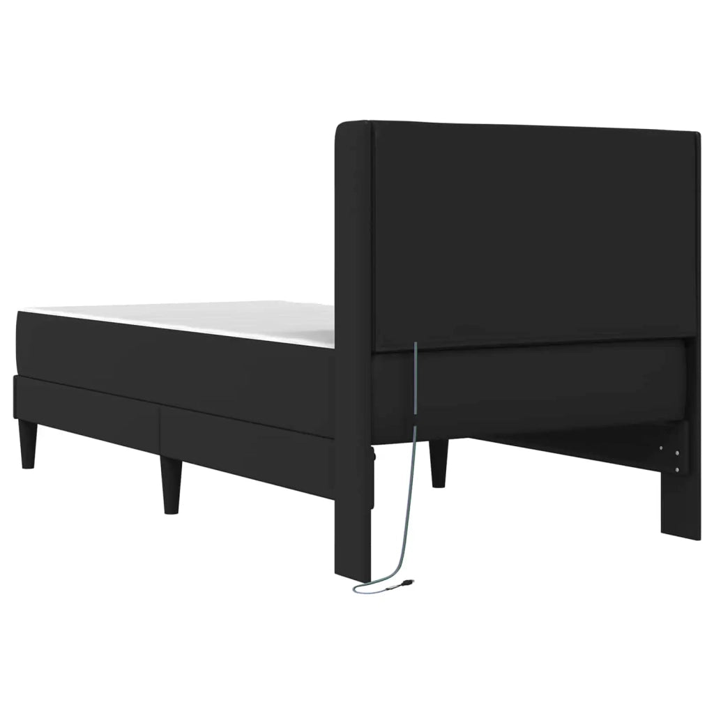 Struttura letto con materasso-Giroletto Nero 100 x 200 cm Similpelle