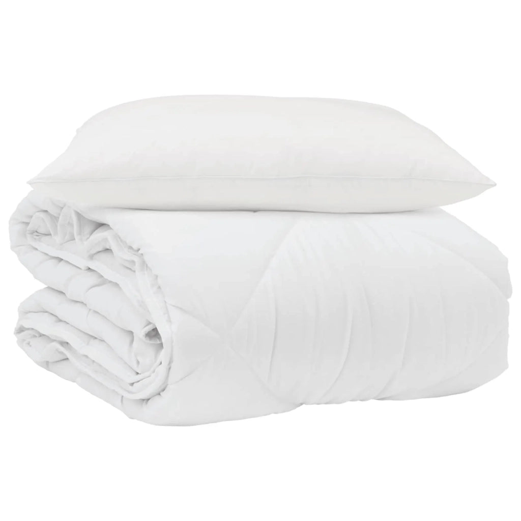 Duvet Estivo con cuscino 2 pcs Bianco Microfibra 3376387