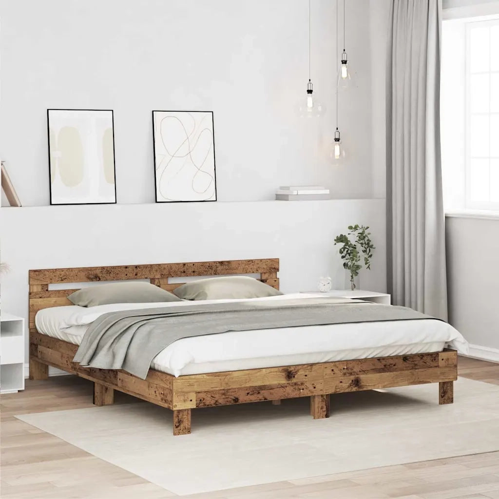 Struttura del letto-Giroletto Legno vecchio 203 x 185 x 70 cm