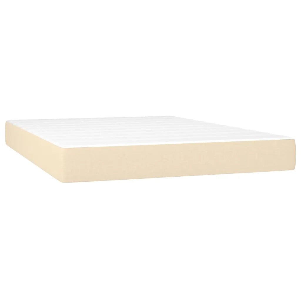Giroletto a Molle con Materasso Crema 140x19 cm in Tessuto 3136754
