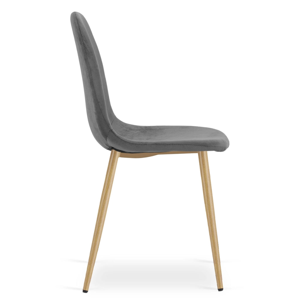 Set di 3 sedie Padva in velluto grigio scuro