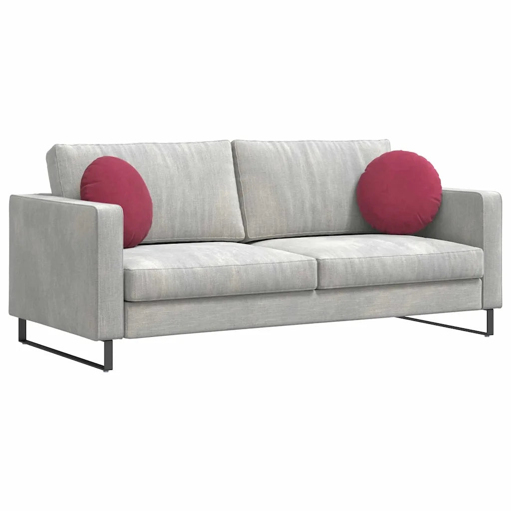 Cuscini per Seduta 2 pcs Rosso Vino Ø 40 x 13 cm Velluto 42014142