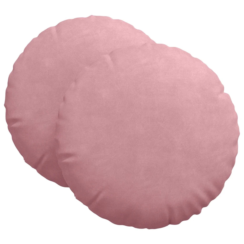 Cuscini per Seduta 2 pcs Rosa Ø60 x 21 cm Velluto 42014215