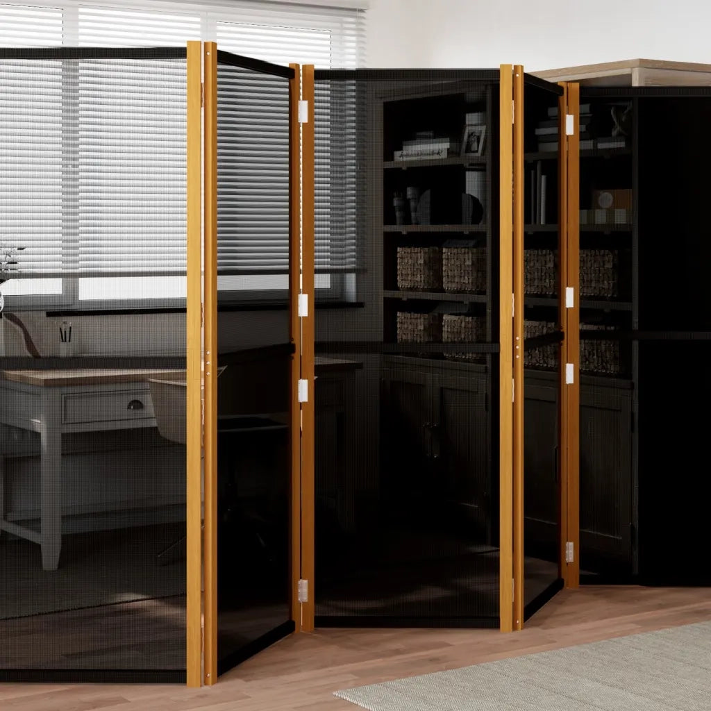 Divisorio Ambienti | Divider per stanze | Paravento a 5 Pannelli Nero 350x180 cm