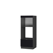 Mobile cucina microonde Fame-Line Nero rigato/Antracite 60 cm aperto Vicco
