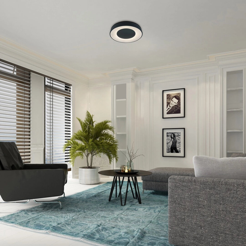 Plafoniera LED dimmerabile 48cm 38W nera Ceilo Rabalux