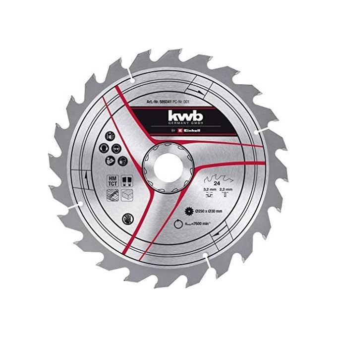 Kwb Lama Legno D.250X30 Mm - 24 Denti