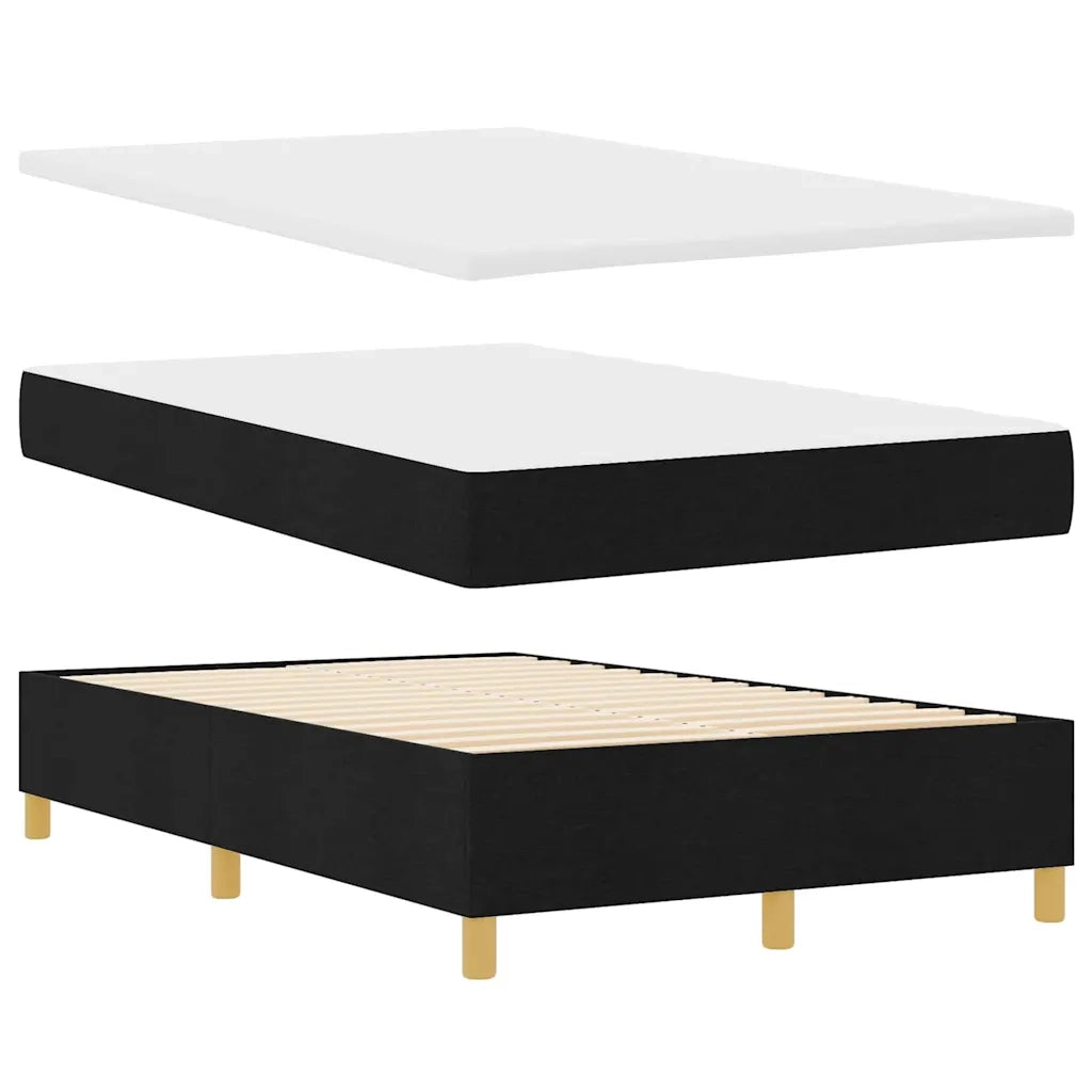 Letto a Sorgente LED con materasso Nero 120 x 190 cm Tessuto 3343084
