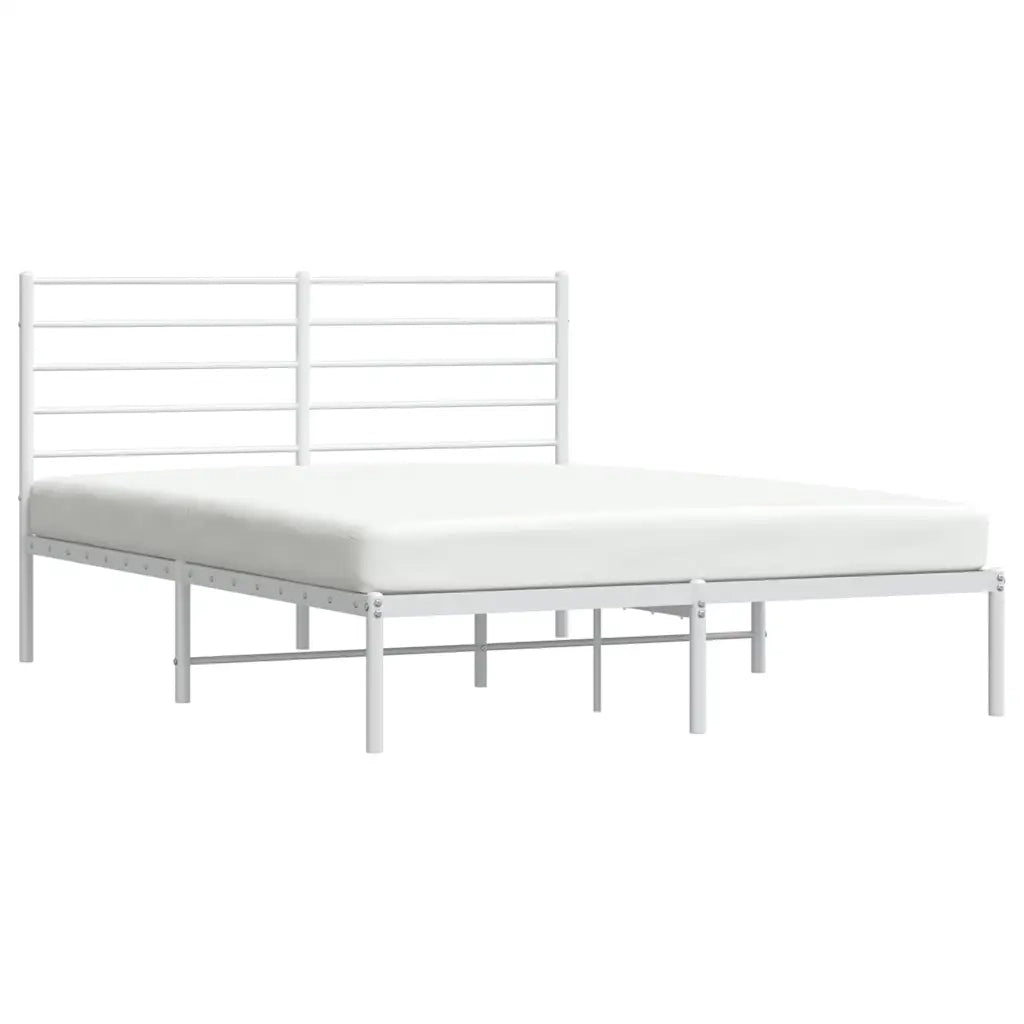 Giroletto con Testiera Metallo Bianco 140x190 cm 352368