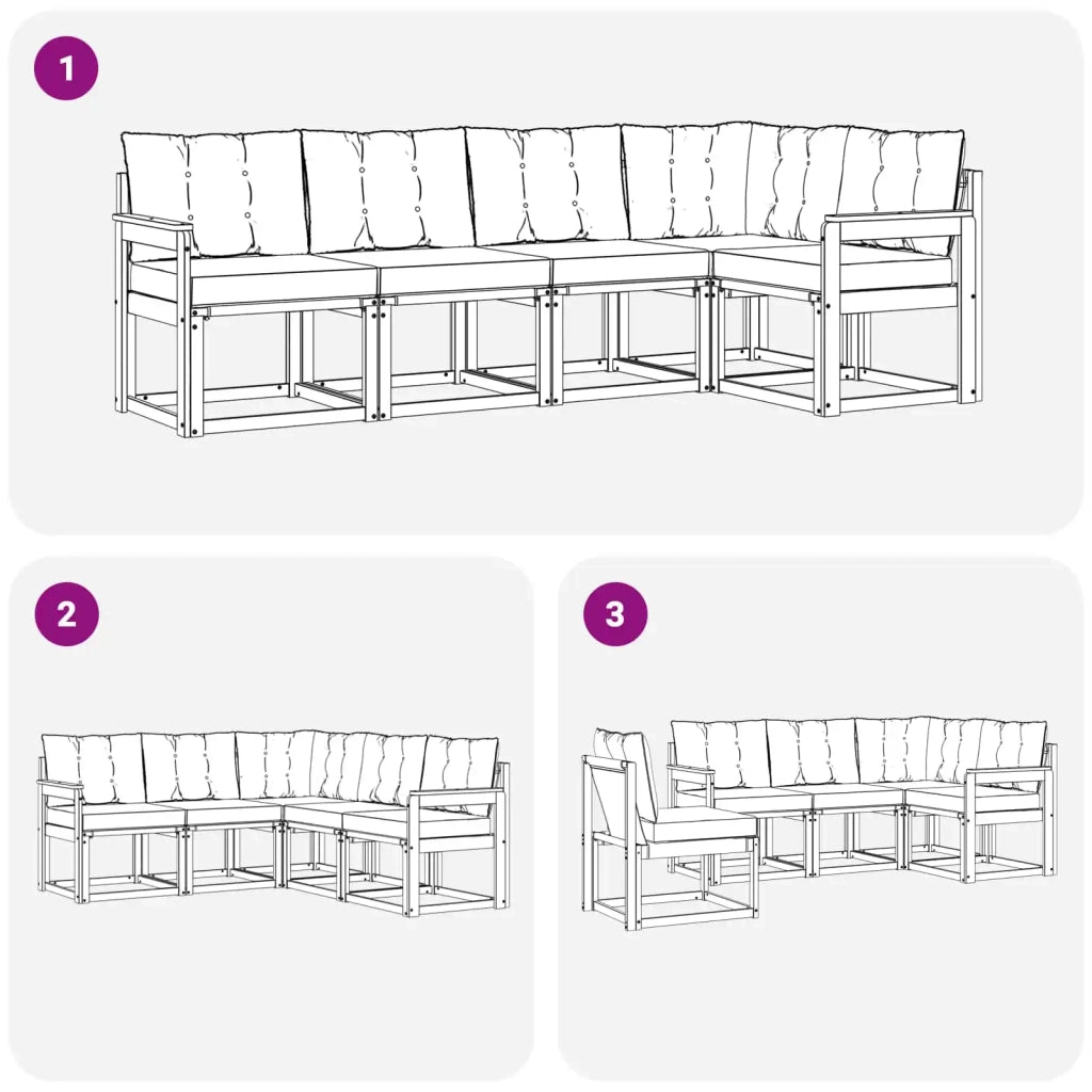 Set di divani da esterno 5 pz 3389471