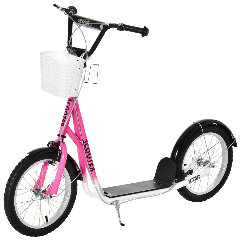 Trotinette per Bambini con Freno e Cestino ¨C zephmum ¨C Bianco e Rosa