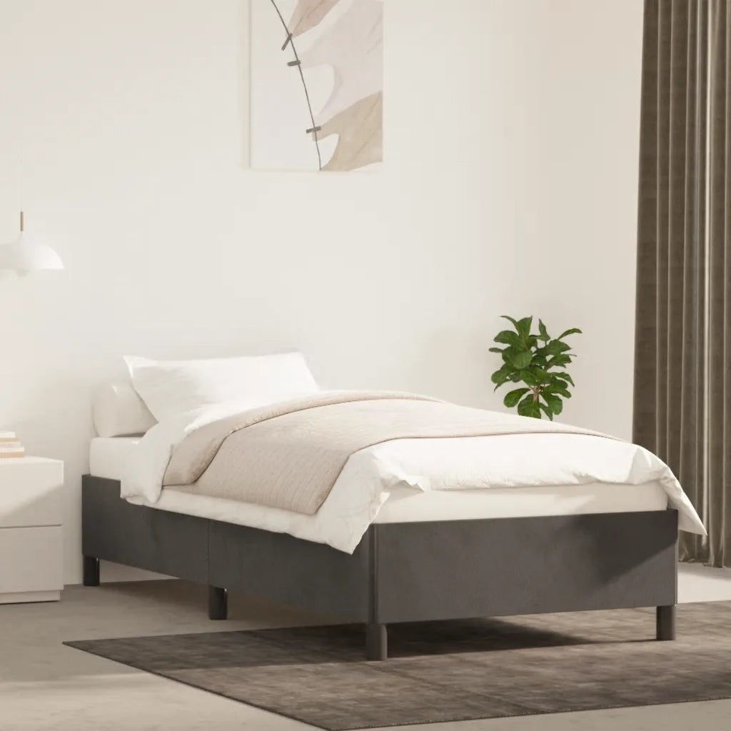 Giroletto senza Materasso Grigio Scuro 80x200 cm Velluto 347289