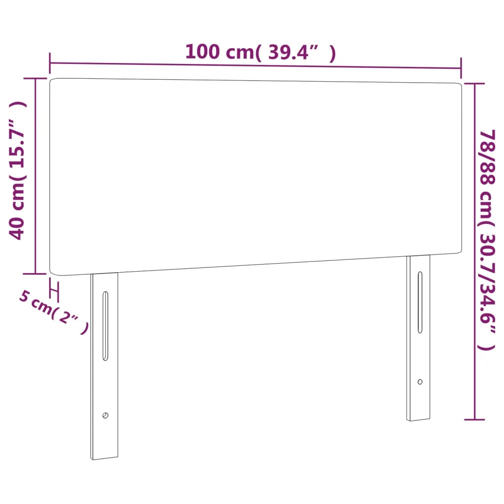Testiera con LED-Testata Cappuccino a LED 100x5x78/88 cm in Similpelle 869060