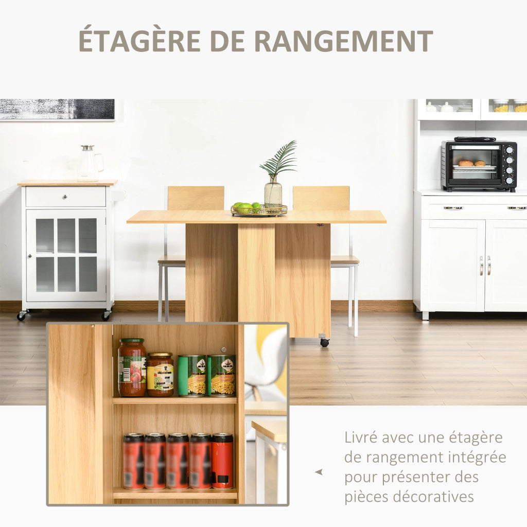 Tavolo pieghevole da pranzo ¨C Minimal ¨C legno naturale 80x140x74 cm