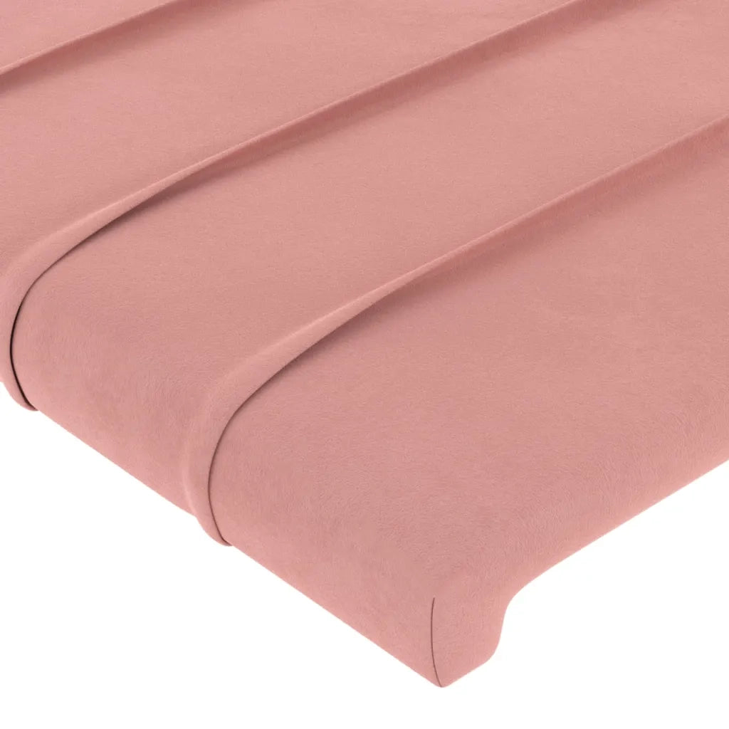Testiera ad Orecchio-Testata con Orecchie Rosa 83x16x78/88 cm in Velluto 751504