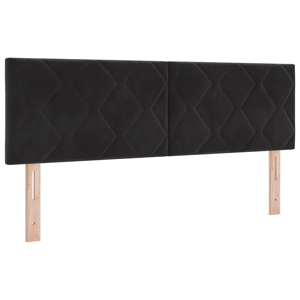 Letto a molle con testiera Nero 200 x 140 cm Velluto 3341524