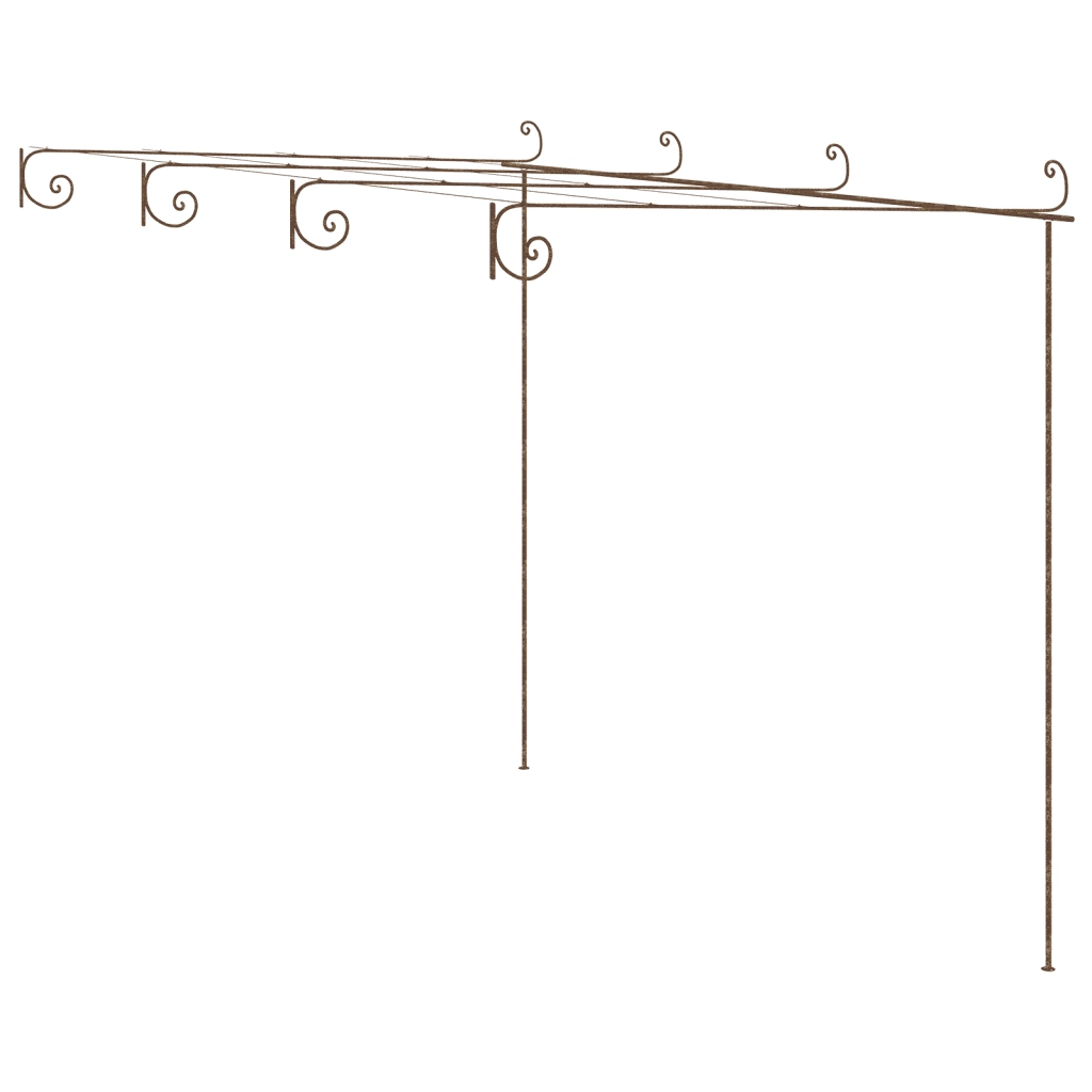 Pergolato da Giardino Marrone Anticato 4x3x2,5 m in Ferro