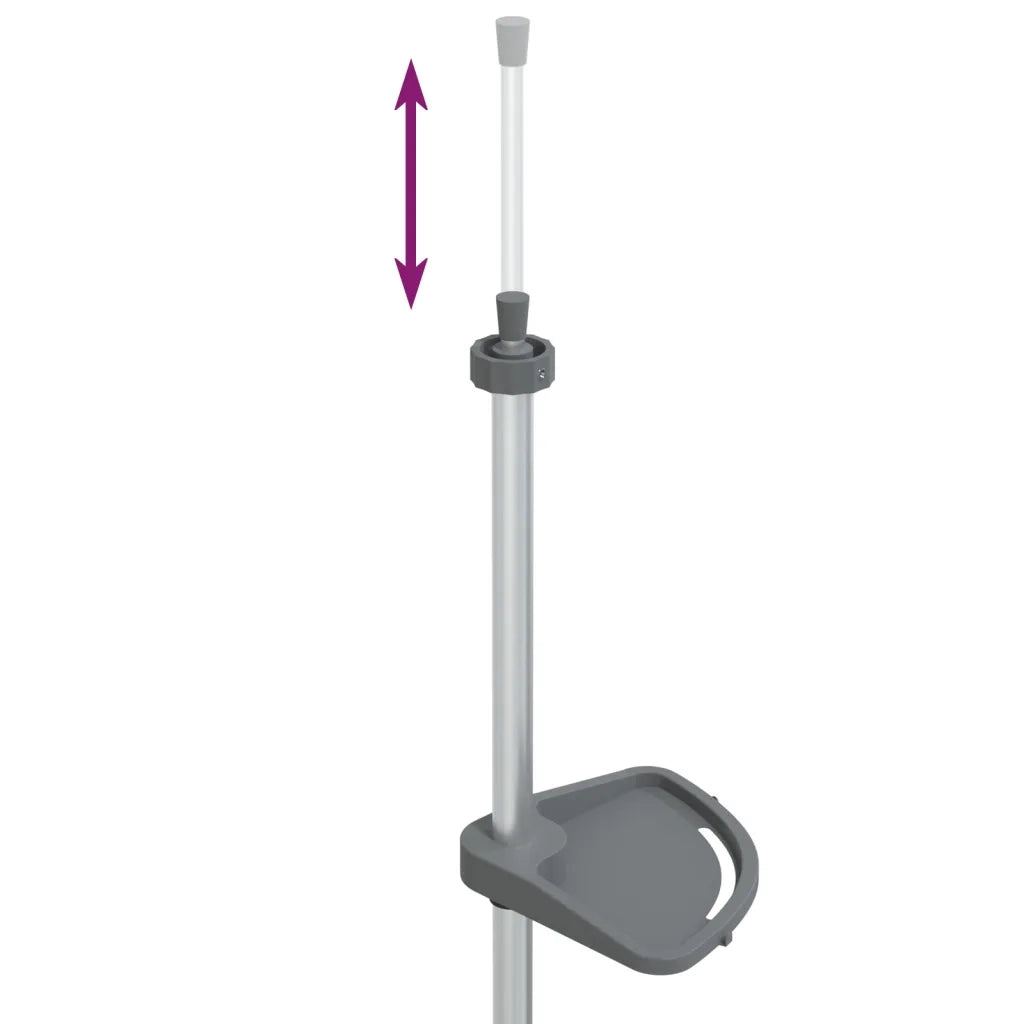 Supporto Doccia Telescopico con 4 Ripiani in Alluminio Argento 344382
