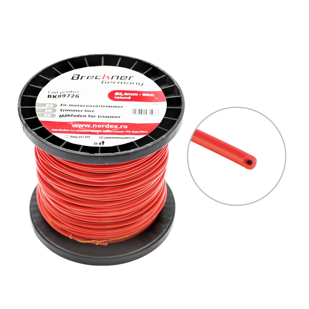 Filo per decespugliatore tondo, 2,4 mm x 90 m Breckner Germany