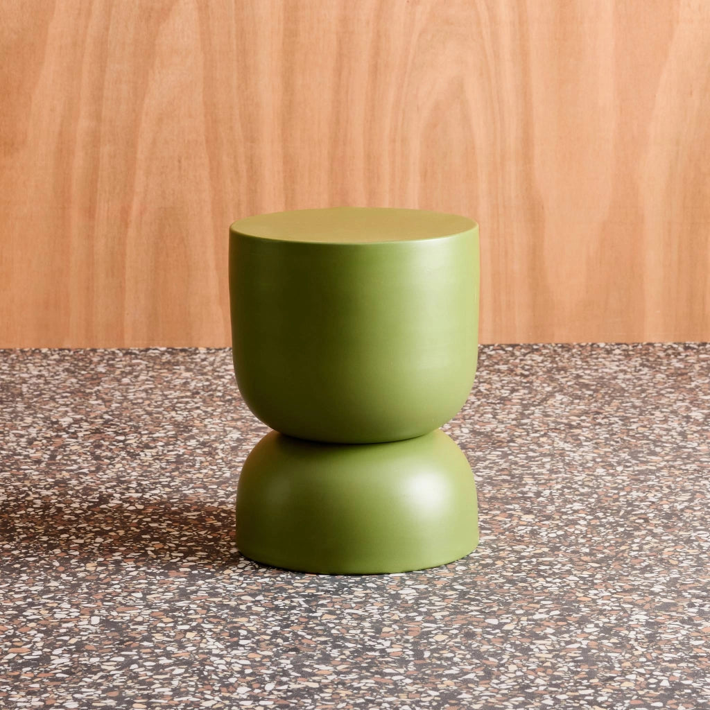 Tavolino, lato divano, comodino metallo, 42cm, verde