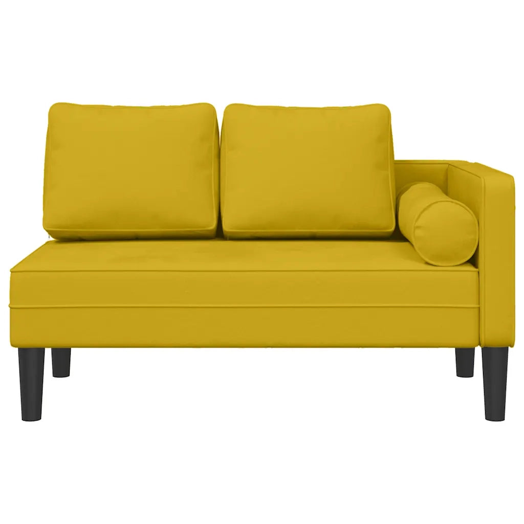 Chaise Longue con Cuscini Giallo in Velluto 4007577