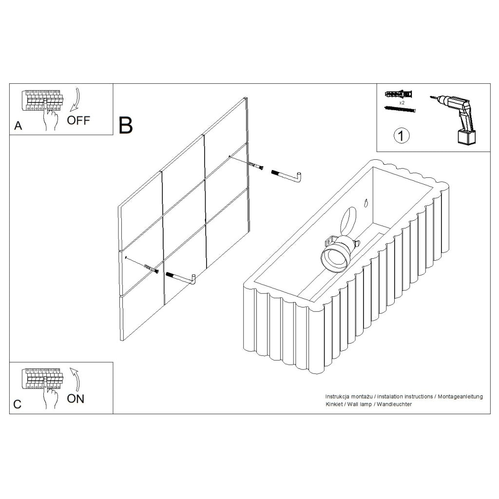 Lampada da parete in ceramica RIGATA taupe