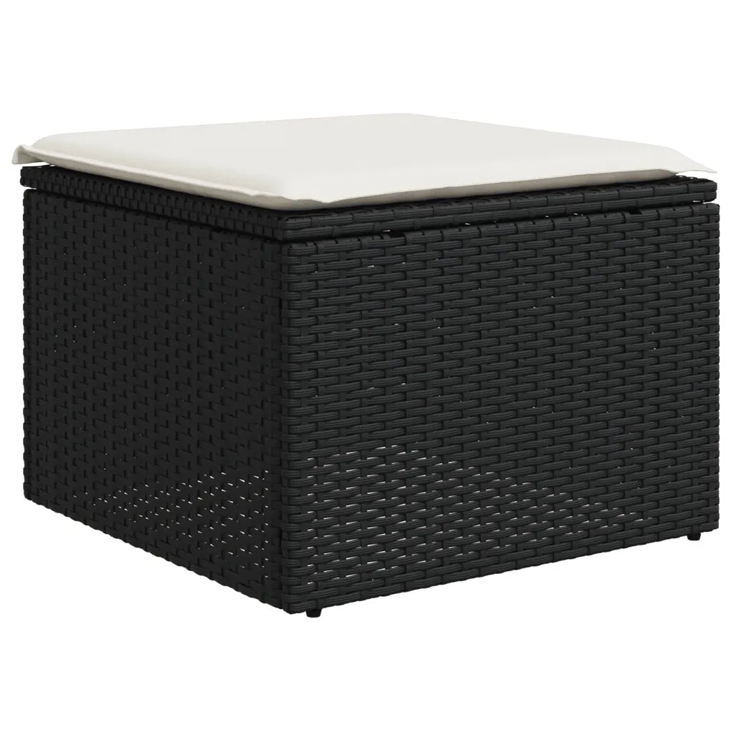 Set Divani da Giardino 12 pz con Cuscini Nero in Polyrattan
