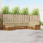 Set di divani da esterno con cuscino 8 pcs Naturale e Beige 3373938