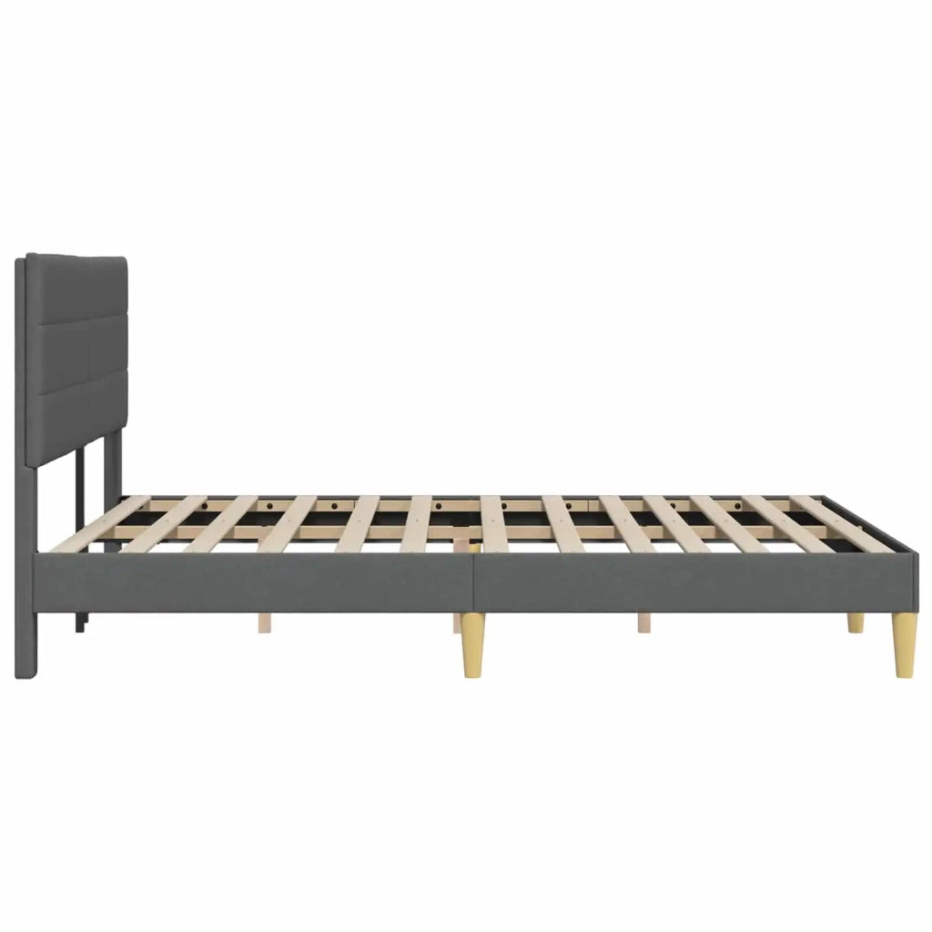 Letto matrimoniale | Letto per adulti | Struttura del letto Grigio Scuro 140 x 200 cm Tessuto