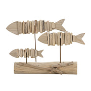 Scultura Pesce 11, Marrone, Legno, 37x10x24 cm