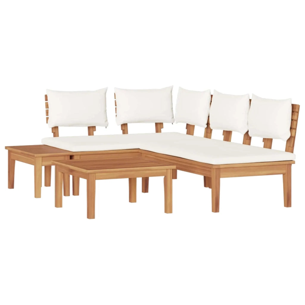 Set Divano da Giardino 4 pcs Marrone e Crema 3356864
