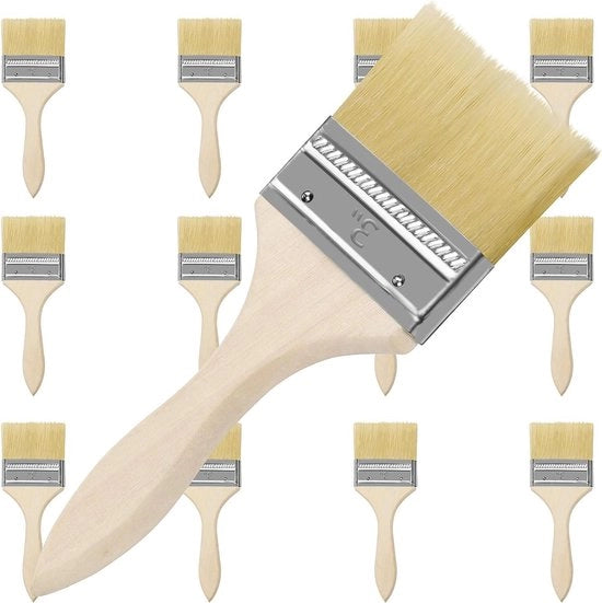 Set di pennelli per verniciare - 12 pezzi - 76,2mm testa di pennello - 21cm lunghezza totale - gesso - adatto per pennelli a spugna - diverse colori - adatto per dipingere su legno e metallo - set da 12 pezzi