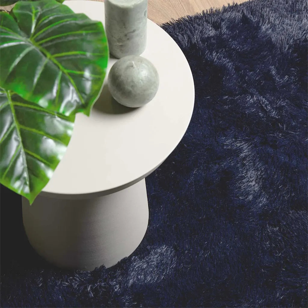 Tappeto del soggiorno | Tappeto Shaggy a Pelo Lungo NAVARRA Blu Marino 200x290 cm