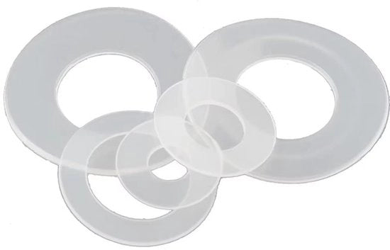 Slitte in plastica - Slitte per fissaggio - Nylon trasparente - M4 x 8,5 x 1,0 mm - 200 pezzi - Adatto per sanitari e veicoli